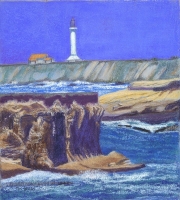 Pt. Arena Lighthouse 13.5 x 12.5 by Tim Brody