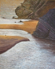 Gualala River Mouth Sunset 20.5 x 25.5 by Tim Brody